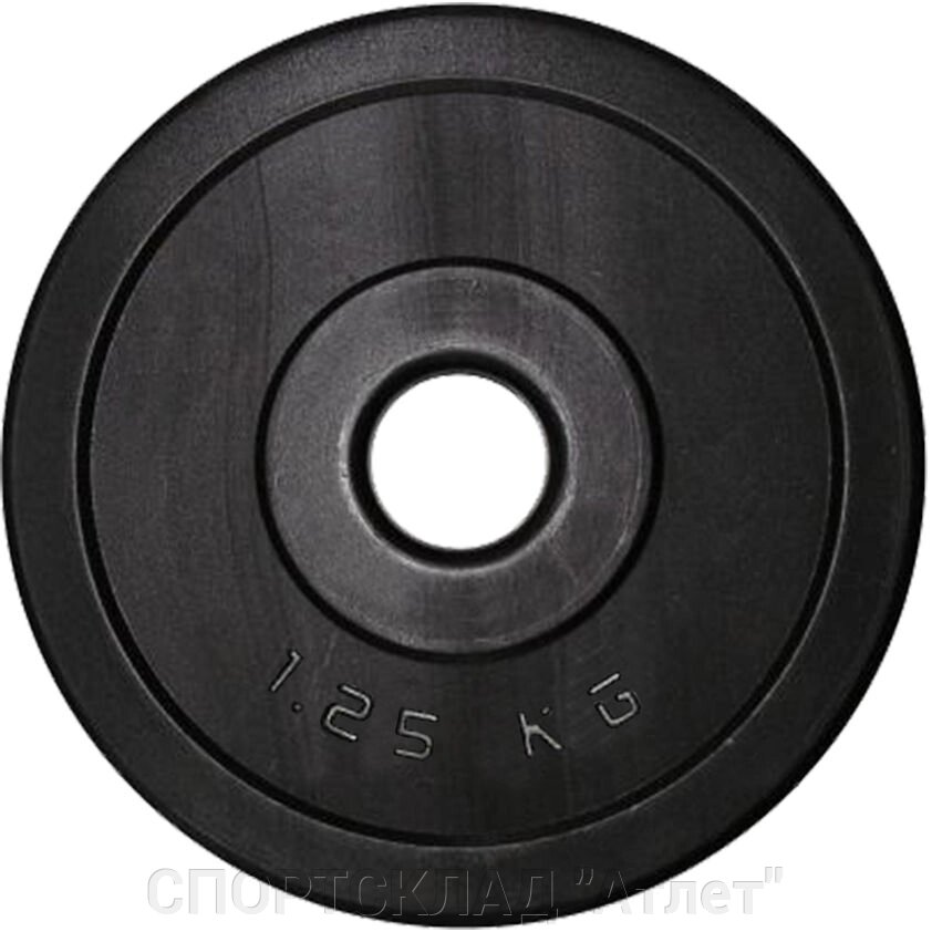 Диск композитний в пластиковій оболонці 1,25 кг (Ø 30 мм) від компанії СПОРТСКЛАД "Атлет" - фото 1