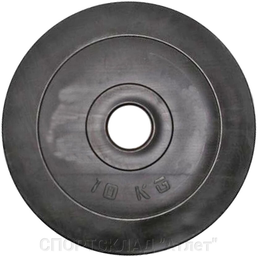 Диск композитний в пластиковій оболонці 10 кг (Ø 30 мм) від компанії СПОРТСКЛАД "Атлет" - фото 1