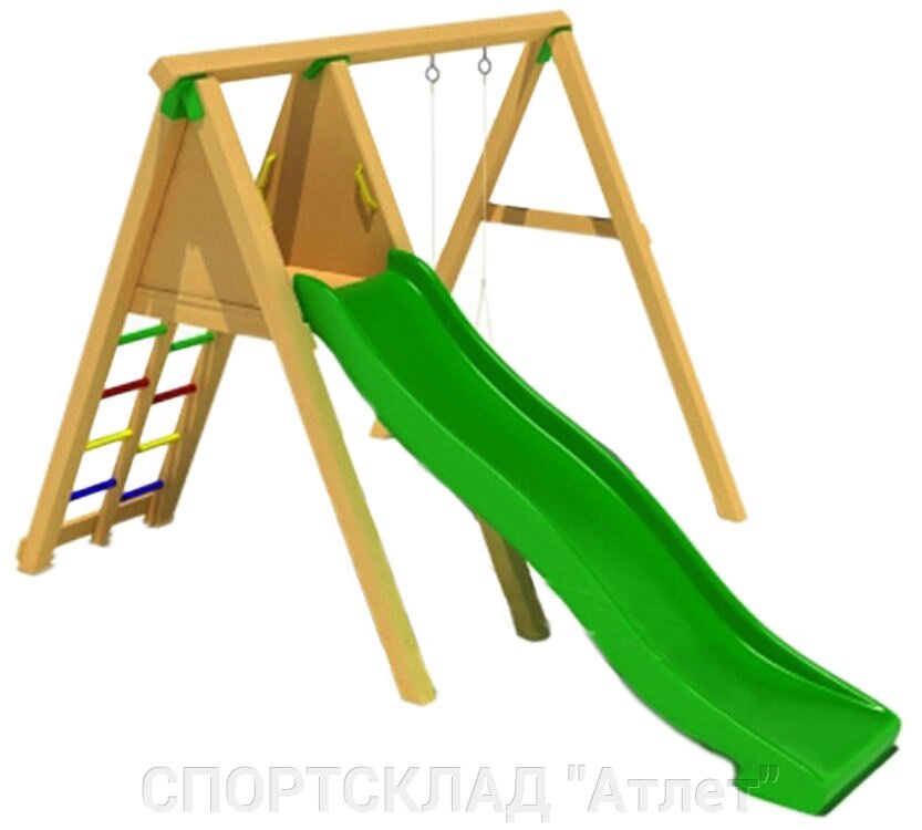 Дитячий комплекс Затишний (3,7 * 2,4 * 2,2 м) від компанії СПОРТСКЛАД "Атлет" - фото 1