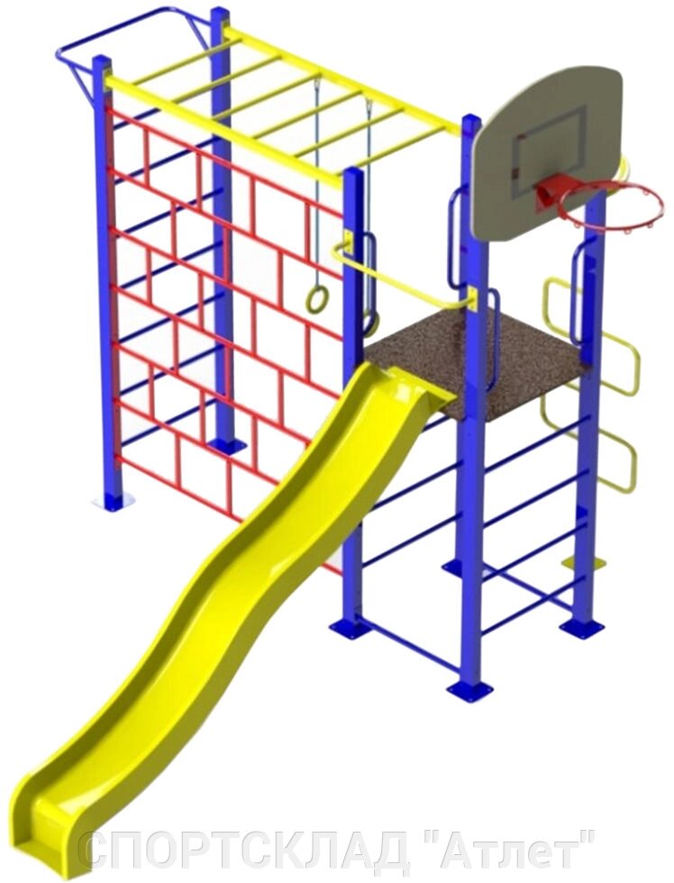 Гимнастический комплекс Тарзан с горкой від компанії СПОРТСКЛАД "Атлет" - фото 1
