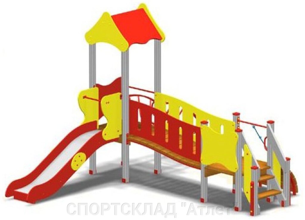 Ігровий комплекс "Гномик" (висота гірки 1,2 м) від компанії СПОРТСКЛАД "Атлет" - фото 1