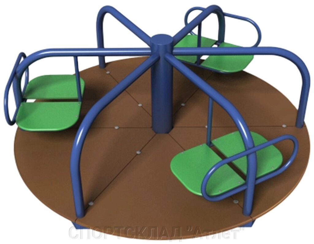 Карусель Три пелюстки Ø1,6 м; висота 0,68 мм від компанії СПОРТСКЛАД "Атлет" - фото 1