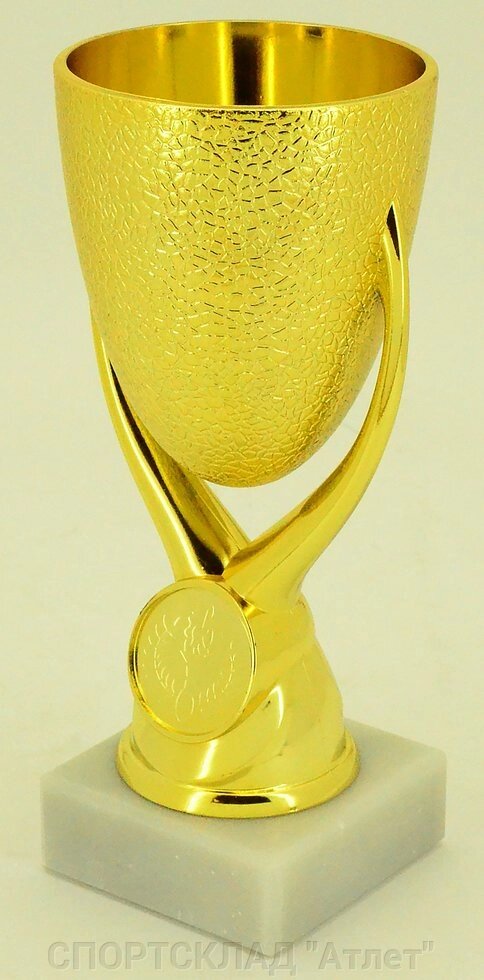 Кубок золото висота 15 см від компанії СПОРТСКЛАД "Атлет" - фото 1