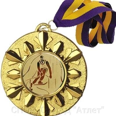 Медаль (01 золото) с лентой и жетоном MD1850 від компанії СПОРТСКЛАД "Атлет" - фото 1