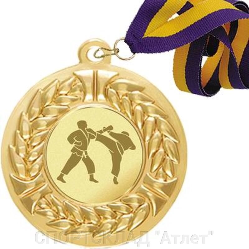 Медаль (01 золото) зі стрічкою і жетоном Д 03 від компанії СПОРТСКЛАД "Атлет" - фото 1