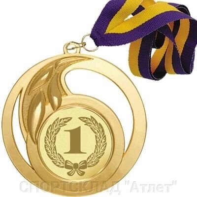 Медаль (01 золото) зі стрічкою і жетоном Д 32 А від компанії СПОРТСКЛАД "Атлет" - фото 1