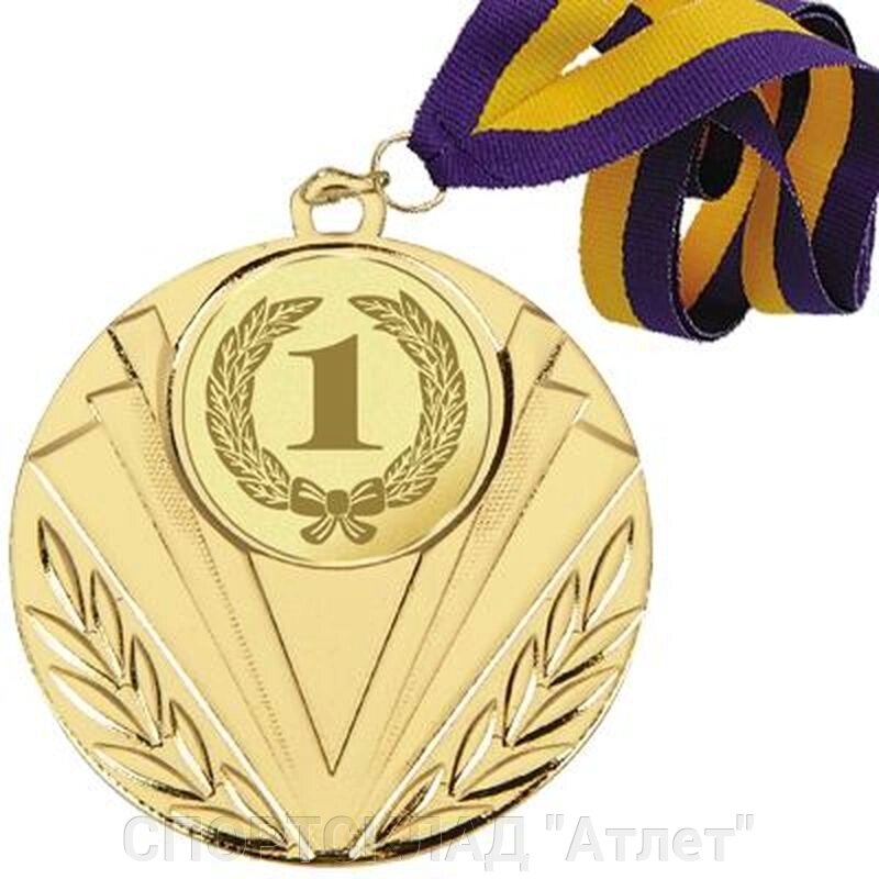 Медаль 01 золото зі стрічкою і жетоном Д 66 від компанії СПОРТСКЛАД "Атлет" - фото 1