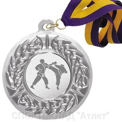 Медаль (02 срібло) зі стрічкою і жетоном Д 03 від компанії СПОРТСКЛАД "Атлет" - фото 1