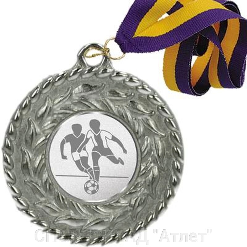Медаль 02 срібло зі стрічкою і жетоном Д 150 від компанії СПОРТСКЛАД "Атлет" - фото 1