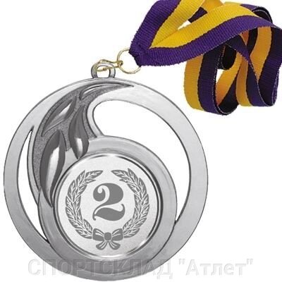 Медаль (02 срібло) зі стрічкою і жетоном Д 32 А від компанії СПОРТСКЛАД "Атлет" - фото 1