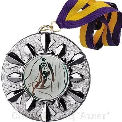 Медаль (02 срібло) зі стрічкою і жетоном MD1850 від компанії СПОРТСКЛАД "Атлет" - фото 1
