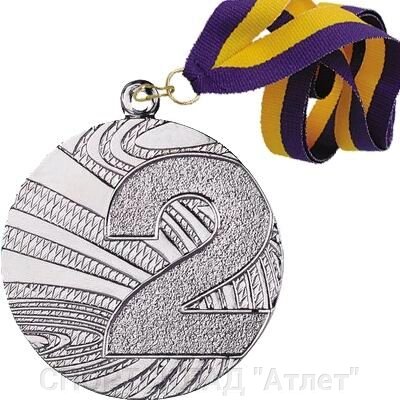 Медаль 02 срібло зі стрічкою від компанії СПОРТСКЛАД "Атлет" - фото 1