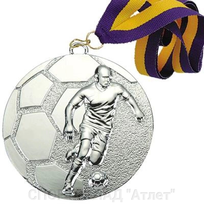 Медаль ФУТБОЛ (02 срібло) зі стрічкою від компанії СПОРТСКЛАД "Атлет" - фото 1