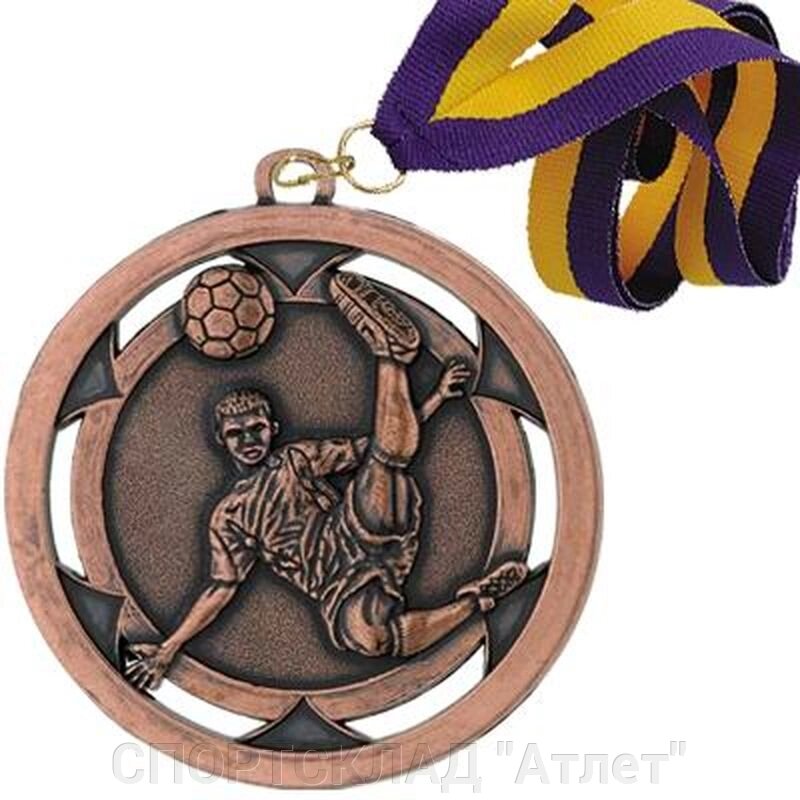 Медаль ФУТБОЛ (03 бронза) зі стрічкою від компанії СПОРТСКЛАД "Атлет" - фото 1