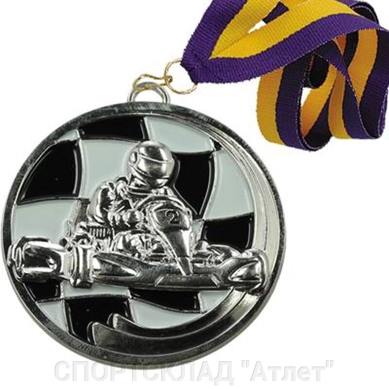 Медаль КАРТИНГ (02 срібло) зі стрічкою від компанії СПОРТСКЛАД "Атлет" - фото 1