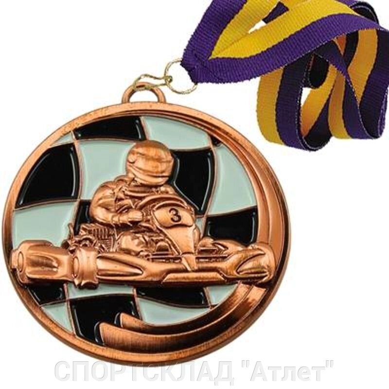 Медаль КАРТИНГ (03 бронза) зі стрічкою від компанії СПОРТСКЛАД "Атлет" - фото 1