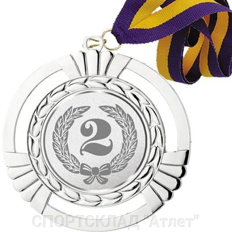 Медаль: стрічка і жетон (02 срібло) від компанії СПОРТСКЛАД "Атлет" - фото 1