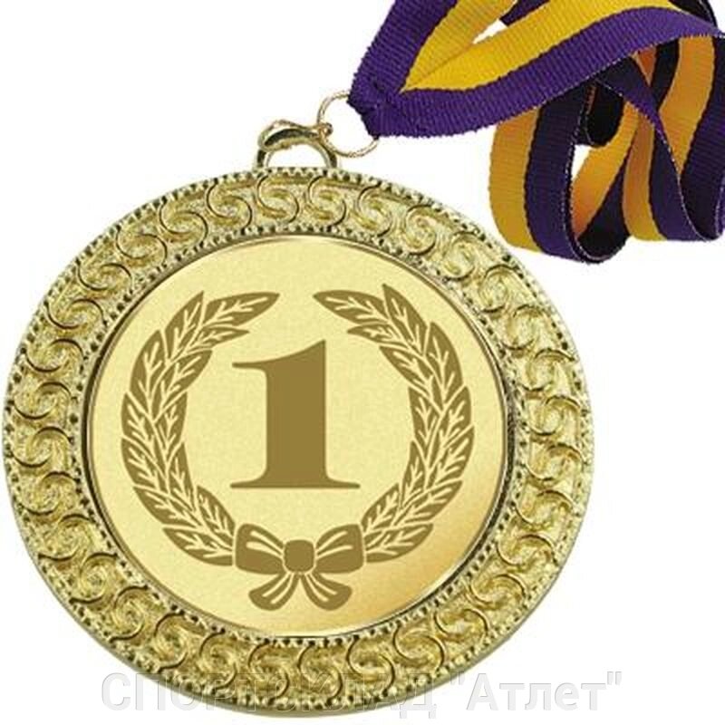 Медаль зі стрічкою і жетоном (01 золото) Д 171 від компанії СПОРТСКЛАД "Атлет" - фото 1