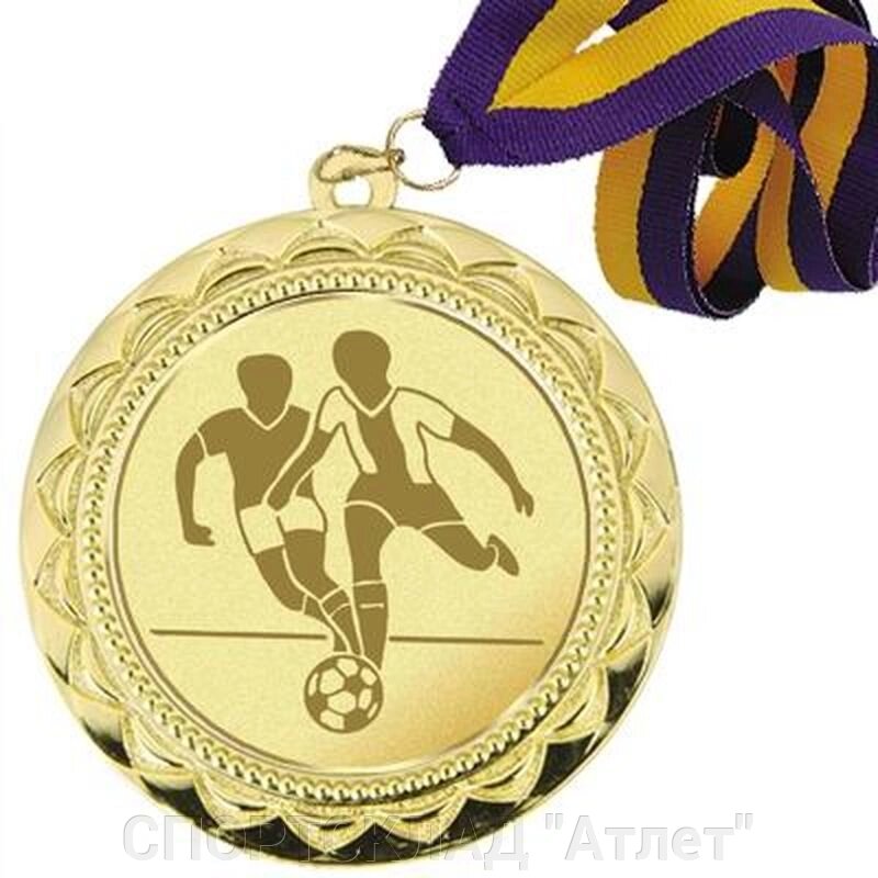 Медаль зі стрічкою і жетоном (01 золото) Футбол від компанії СПОРТСКЛАД "Атлет" - фото 1