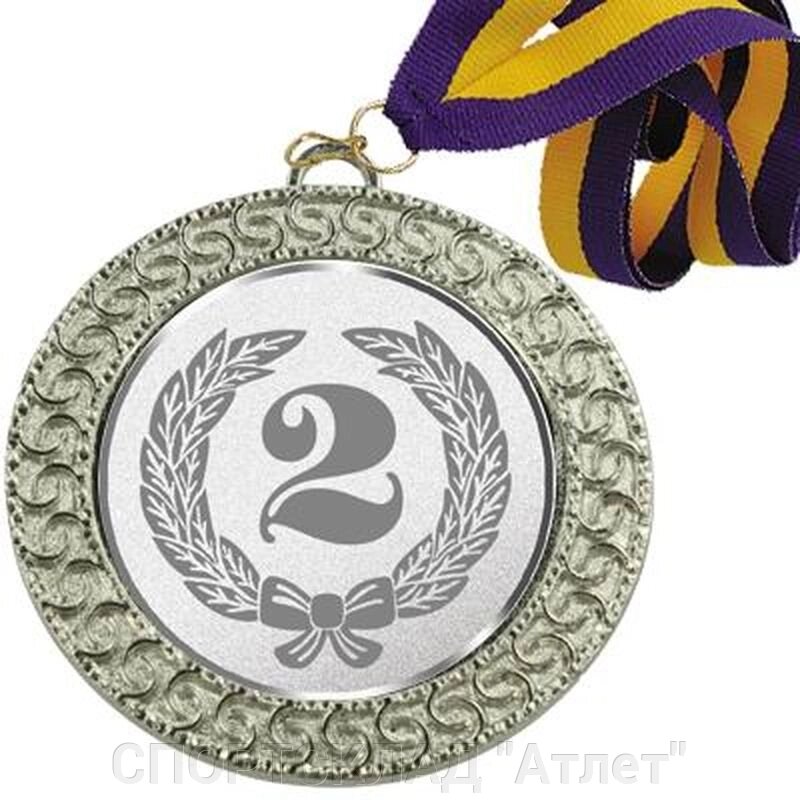 Медаль зі стрічкою і жетоном (02 срібло) Д 171 від компанії СПОРТСКЛАД "Атлет" - фото 1