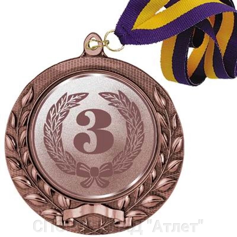 Медаль зі стрічкою і жетоном (03 бронза) MD3070 від компанії СПОРТСКЛАД "Атлет" - фото 1