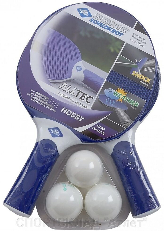 Набір для настільного тенісу Alltec Hobby Outdoor 2-Player Set від компанії СПОРТСКЛАД "Атлет" - фото 1