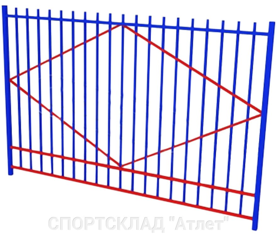 Огорожа металева ромбірованное (2,0 * 0,04 * 3,0 м) від компанії СПОРТСКЛАД "Атлет" - фото 1