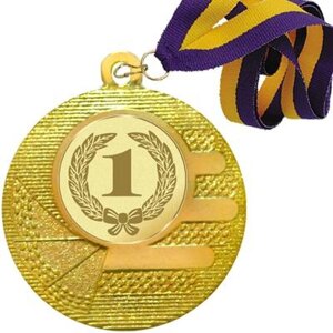 Медаль 01 золото зі стрічкою і жетоном Д 119