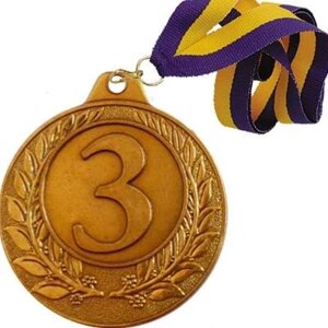 Медаль 03 бронза зі стрічкою