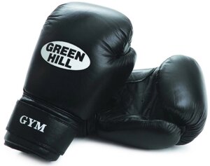 Рукавички боксерські "GYM" Green Hill 10 унц. (Чорні)