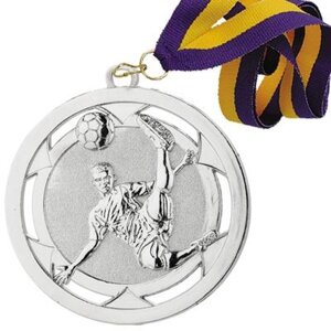 Медаль ФУТБОЛ (02 срібло) зі стрічкою