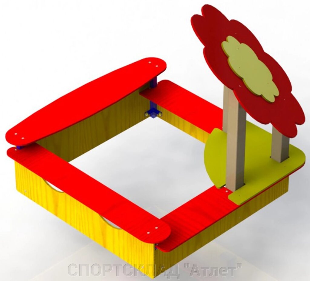 Пісочниця дворик "Квітка" 1,5 * 1,5 * 1,52 м від компанії СПОРТСКЛАД "Атлет" - фото 1
