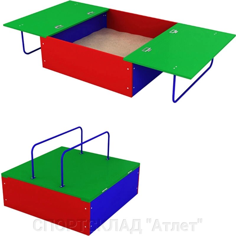 Пісочниця Розкладушка (1,2 * 1,2 * 0,64 м) від компанії СПОРТСКЛАД "Атлет" - фото 1