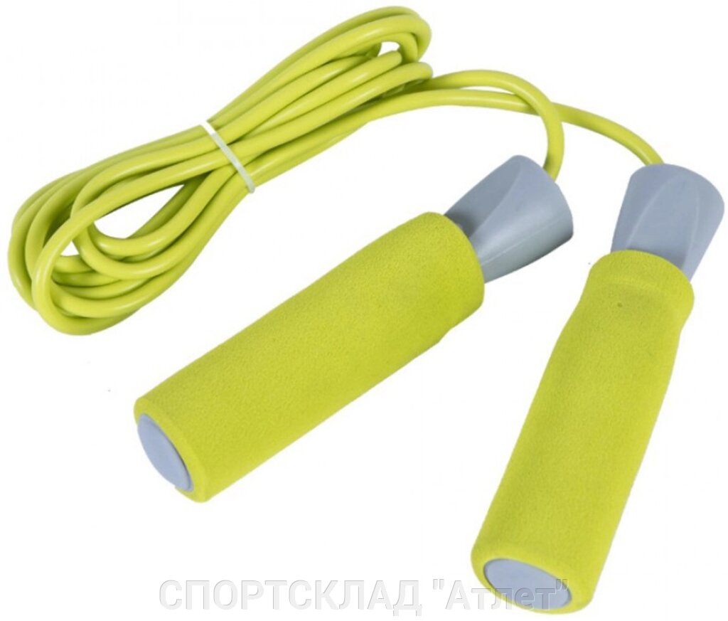 Скакалка LiveUp PVC Foam Handle Jump Rope жовта від компанії СПОРТСКЛАД "Атлет" - фото 1