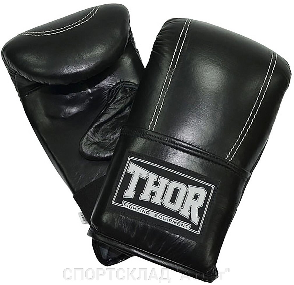 Снарядні рукавички M, L, XL Thor 605 (Pu) чорні від компанії СПОРТСКЛАД "Атлет" - фото 1