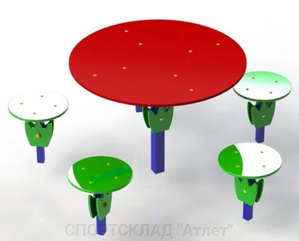 Столик "Поляна" діаметр столу 67 см від компанії СПОРТСКЛАД "Атлет" - фото 1
