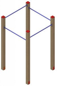 Турнік квадрат (на дерев'яних стійках)