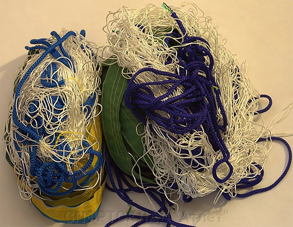 Волейбольна сітка "Капрон" 9 * 0,9 м з шнуром натягу (осередок 15 см, Ø 1,2 мм) від компанії СПОРТСКЛАД "Атлет" - фото 1