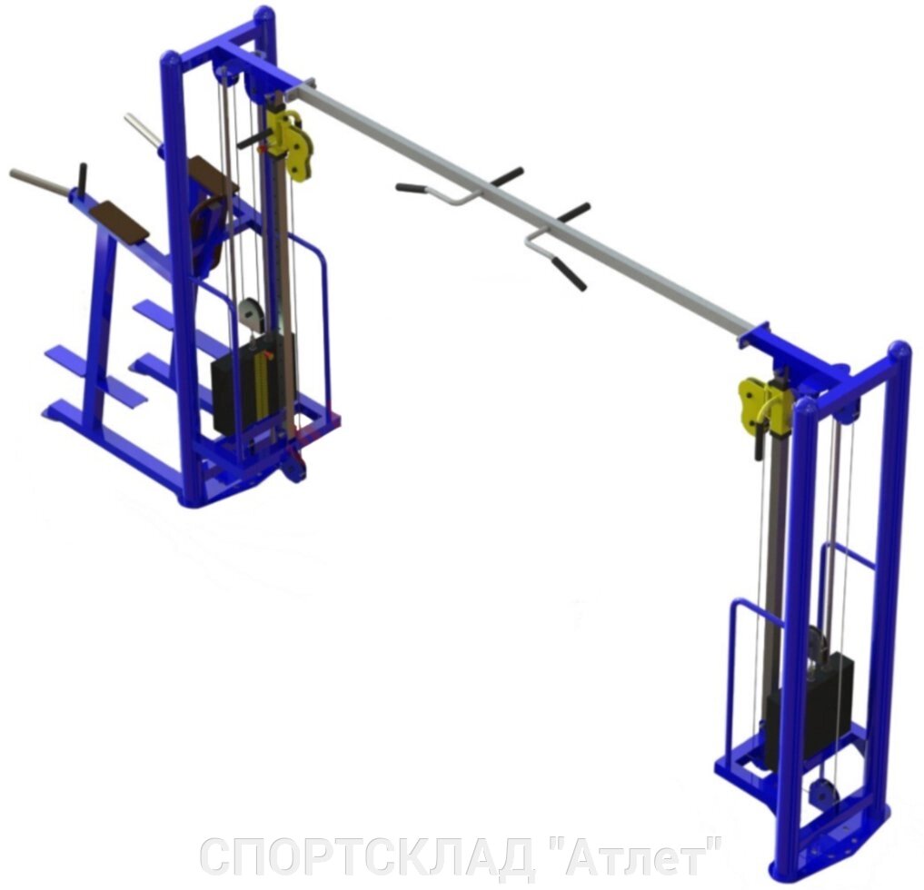 Вуличний тренажер Кросовер з комбінованим верстатом від компанії СПОРТСКЛАД "Атлет" - фото 1