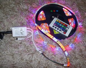 Світлодіодна лента 3528 5M 300 LED RGB Waterproof + Free IR Remote System
