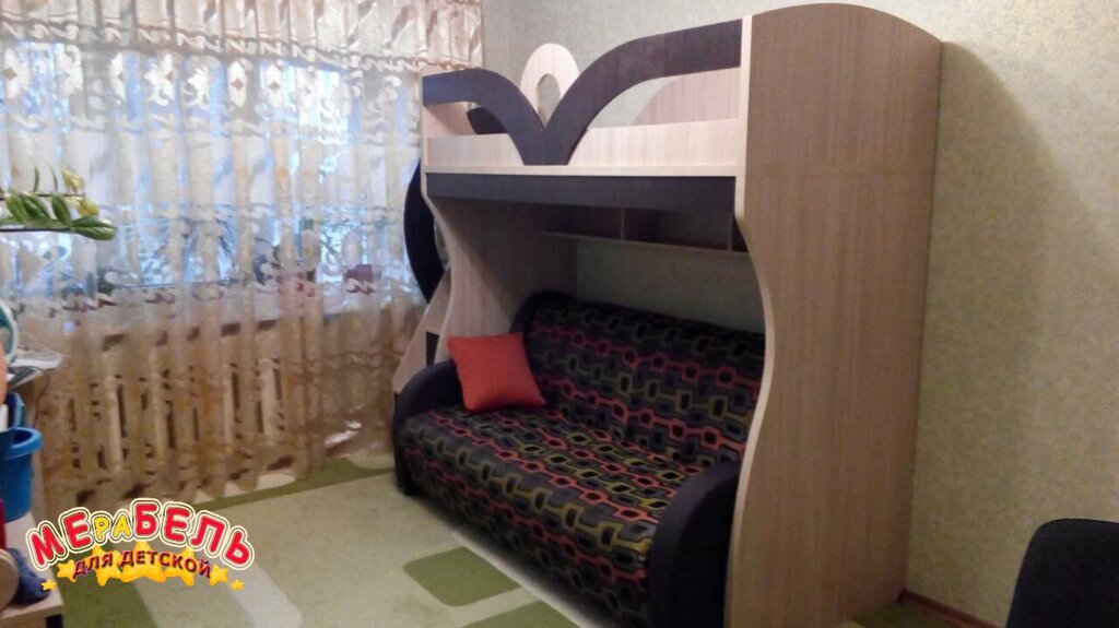 Дитяче двоярусне ліжко з драбиною-комодом АЛ4 Merabel від компанії Мерабель - фото 1