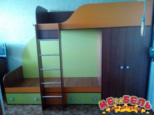 Дитяче двоярусне ліжко з шафою А5 Merabel від компанії Мерабель - фото 1