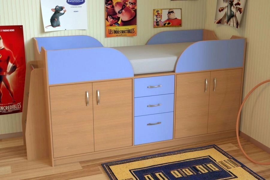 Ліжко дитяче з шафами і ящиками Д9 Merabel від компанії Мерабель - фото 1