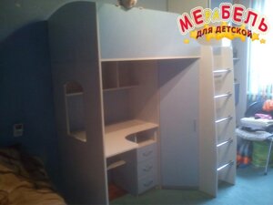Дитяче ліжко-горище з робочою зоною і кутовою шафою К2 Merabel