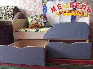 Ліжечко дитяче з ящиками і кольоровими вставками Д16 Merabel
