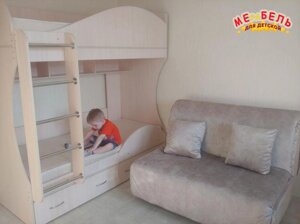 Ліжко двоярусне дитяче з ящиками А6-2 Merabel