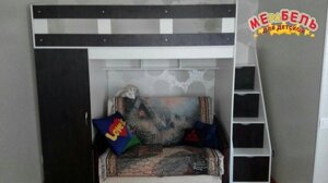 Дитяче ліжко-горище з пеналом і сходами-комодом КЛ39-2 Merabel