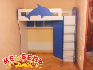 Дитяче ліжко-горище з кутовою шафою "Дельфін" К24 Merabel