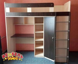 Ліжко - горище з шафою,піналом та столом К 7