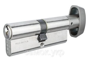 Замковий циліндр Tesa TE5 60 мм 30x30T ключ/тумблер 3KEY хром (Іспанія)